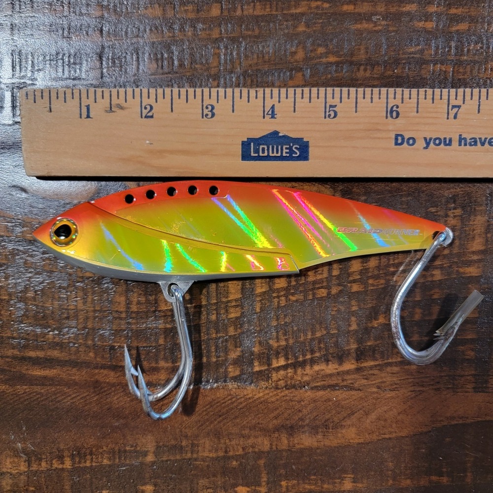 PlayAction Braid Runner Trolling Lure Adjustable Dive Depths Orange/Yellow 7"